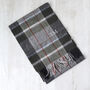 Men's Lambswool Check Initial Scarf, thumbnail 2 of 5