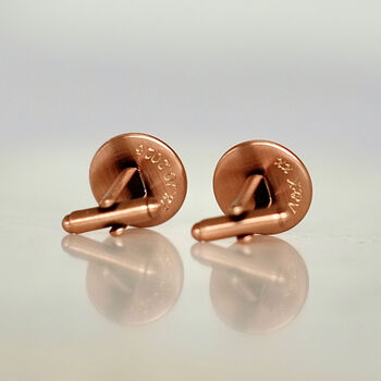 Secret Message Solid Copper Cufflinks, 4 of 7
