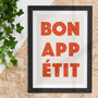 Bon App Etit Kitchen Typography Print Bonappetit, thumbnail 1 of 2