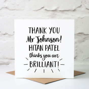 Personalised Thank You Teacher Card, 3 of 6