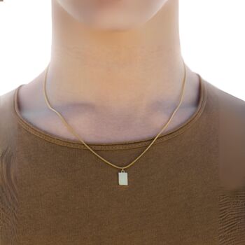 Mini Gold Plated Steel Bar Pendant Necklace For Men, 2 of 10