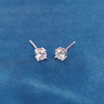 6 Mm Classic Round Solitaire Cz Stud Earrings, 3 of 7