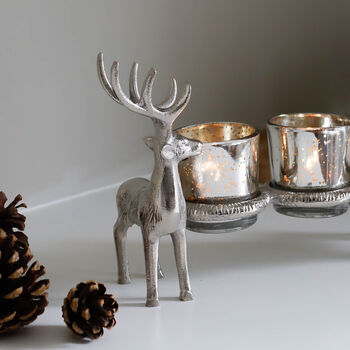 Silver Reindeer Tea Light Holders, 2 of 3