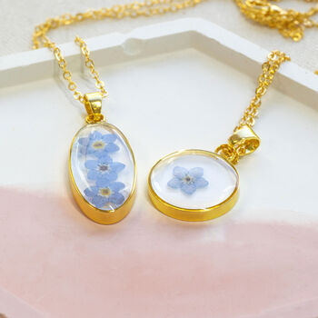 Forget Me Not Pressed Flower Necklace, 6 of 8