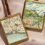 Personalised Vintage Map Decoration With Hand Stitched Star, thumbnail 3 of 3