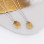 Genuine Yellow Citrine Droplet Necklace Sterling Silver, thumbnail 1 of 11