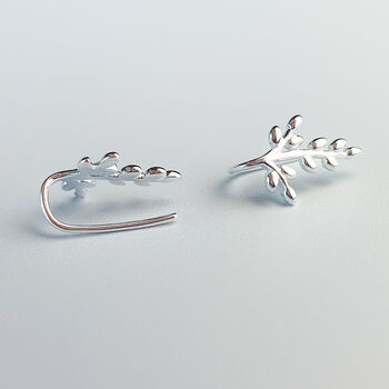 Sterling Silver Elegant Branch Hook Earrings, 4 of 6