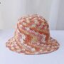 Monaco Grapefruit Ombré Crochet Multi Straw Beach Hat, thumbnail 2 of 7