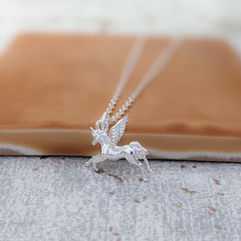 Sterling Silver Unicorn Necklace, Teenage Girl Christmas Gift, 2 of 4