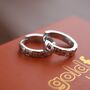 Silver Rainbow Gemstone Huggie Hoop Earrings, thumbnail 5 of 6
