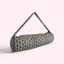 Yoga Mat Bag | Mint Green And Pink Flower Print, thumbnail 2 of 5