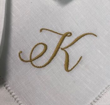 Embroidered Napkin With Initial Letter, 3 of 6