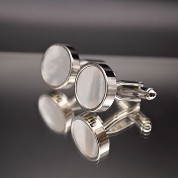 Cufflinks White Pearl Luxury Gift, 3 of 6