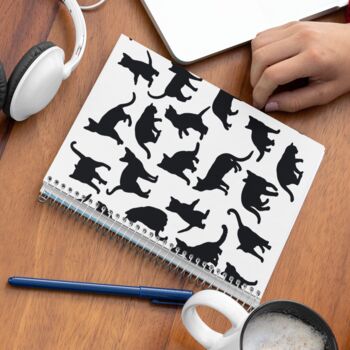 A5 Spiral Notebook Featuring A Black Cat Design, 2 of 2