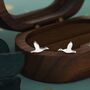 Sterling Silver Flying Duck Stud Earrings, thumbnail 6 of 10
