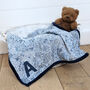 Liberty Starry Fabric Personalised Baby Blanket, thumbnail 1 of 4