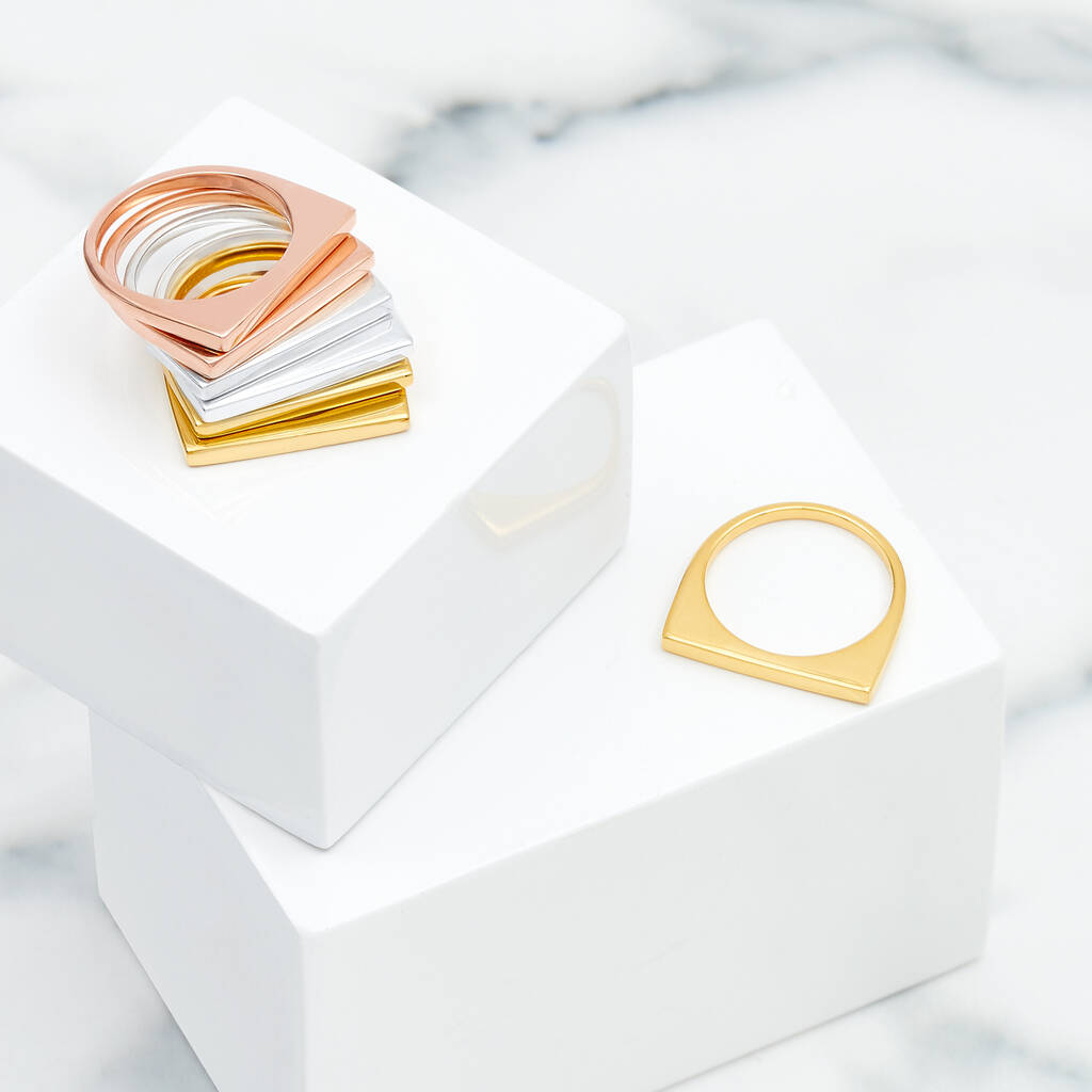 Rose Gold Vermeil Geometric Ring Modern Design By NEOLA