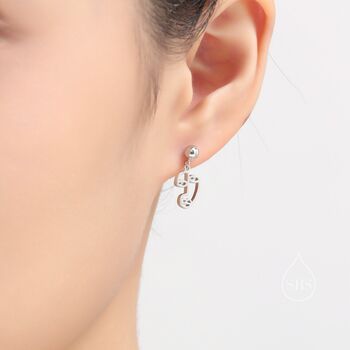 Art Inspired Asymmetric Face Drop Stud Earrings, 4 of 11