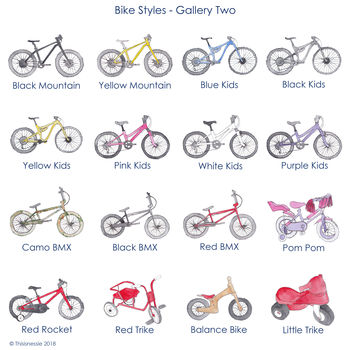 Personalised Family Bike Print, 5 of 5