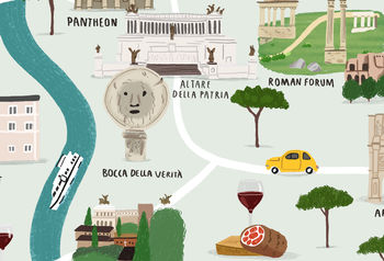 Personalised Rome Map Print, 5 of 7