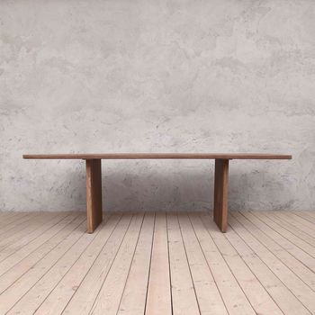 Millenium Oak Dining Table With Slab Legs, 4 of 4