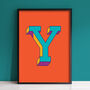 Letter Y Print Alphabet Initial Wall Art, thumbnail 1 of 2
