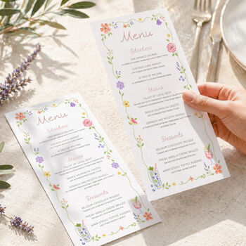 Whimsical Wildflower Menu Cards, 2 of 5