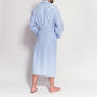 Men's Blue Stripe Two Fold Flannel Robe, thumbnail 3 of 4