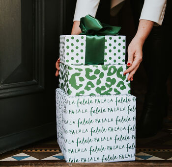 Green Leopard Print Luxury Wrapping Paper, 2 of 5