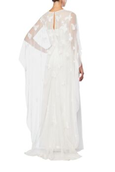 Cassie Embroidered Cape Wedding Dress, 3 of 4