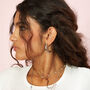 Skye Blue Silver Chunky Moon Shape Star Hoop Earrings, thumbnail 2 of 2