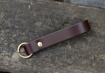 Personalised English Leather Keyring Outdoor Fathers Day Gift, 3 of 7