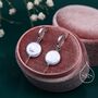 Sterling Silver Coin Baroque Pearl Dangle Hoop Earrings, thumbnail 8 of 12