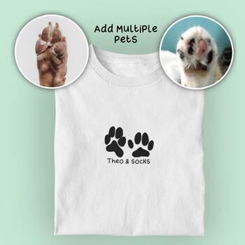 Personalised Pet Paw Portrait T Shirt, 2 of 12