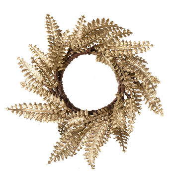 Gold Fern Wreath Christmas Table Napkin Rings, 2 of 3