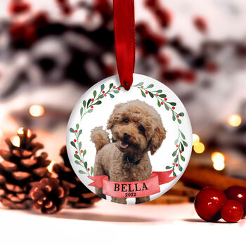 Personalised First Christmas Dog Bauble Tree Decoration, 10 of 12