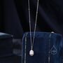 Natural Oval Pearl Necklace With A Satellite Chain, thumbnail 4 of 10