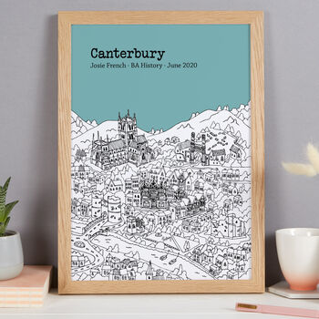 Personalised Canterbury Graduation Gift Print, 8 of 9