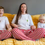 'Mama' Embroidered Christmas Stripe Pyjamas, thumbnail 2 of 5