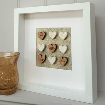 Handmade 50th Golden Anniversary Love Hearts Artwork, 2 of 2