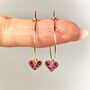 Pave Crystal Heart Hoop Earrings, thumbnail 1 of 2
