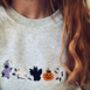 Halloween Cats Embroidered Sweatshirt, thumbnail 1 of 6