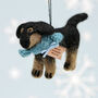 Personalised Felt Dog Hanging Christmas Decoration, thumbnail 4 of 5