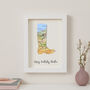 Personalised Map Welly Boot Birthday Card, thumbnail 2 of 3