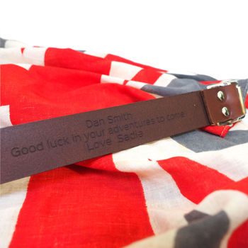 Engraved Cyclists Leather Belt, 7 of 10