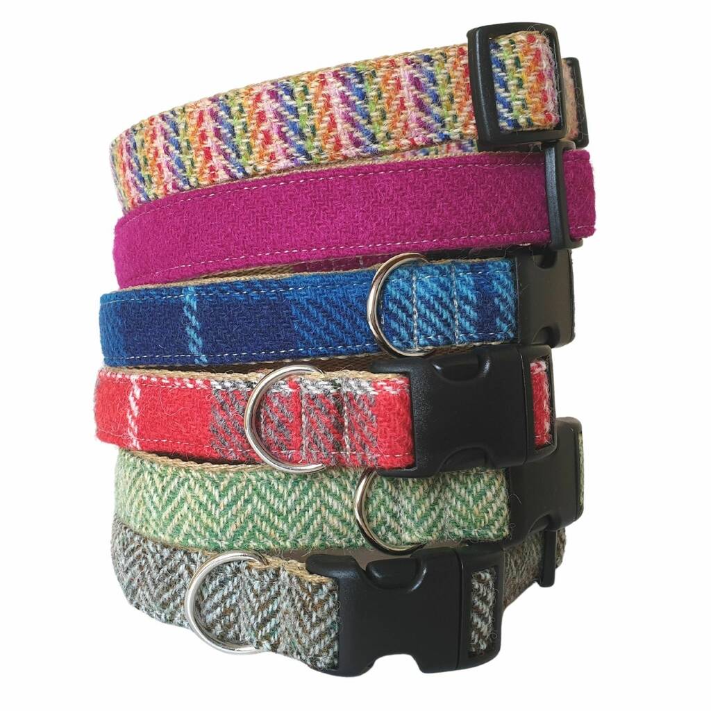 Harris Tweed Dog Collar By Woof And Meow