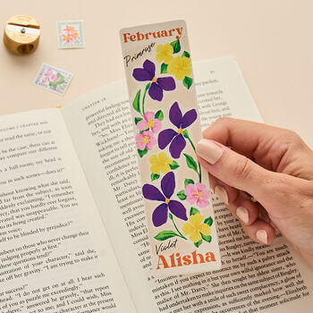 Personalised Birth Flower Bookmark, 2 of 7