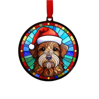 Welsh Terrier In Santa Hat Suncatcher Decoration, 6 of 6