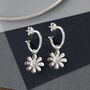 Sterling Silver Daisy Stud Hoops, thumbnail 3 of 6