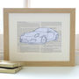 Personalised Porsche 911 Embroidered Artwork, thumbnail 1 of 5